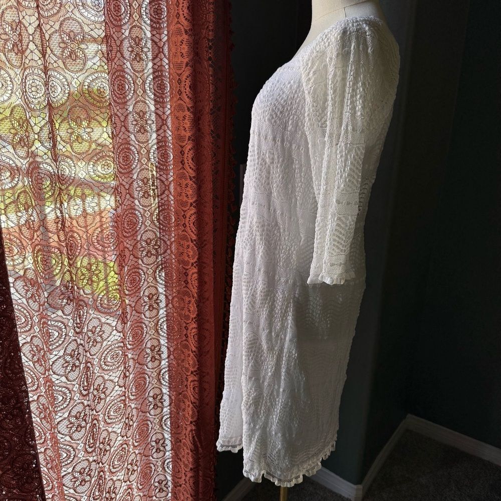 Rabbit Rabbit Rabbit Designs White Lace Shift Dress Size 10 - Picture 11 of 12